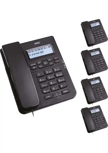 Karel TM145 Siyah Ekranlı Masaüstü Kablolu Telefon İş ve Ofis Kullanımı İçin Uygun