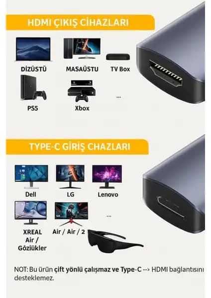 Konsoltech Xreal Adaptör 4K-60Hz: Yüksek Kaliteli Görüntü Aktarımı İçin Gelişmiş Çözüm
