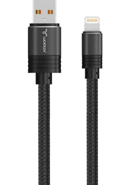 Lucatech Lightning Örgülü Hızlı Şarj Kablosu iPhone 11-14 Pro Max Uyumlu Dayanıklı ve Güvenilir
