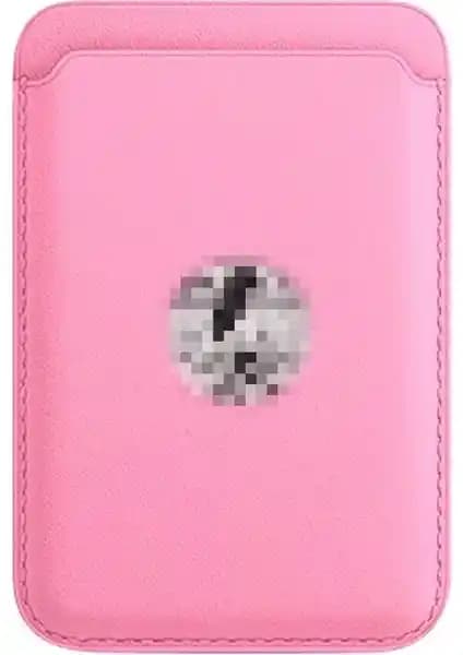 Magicase iPhone uyumlu MagSafe destekli logolu suni deri cüzdan kartlık modern tasarım