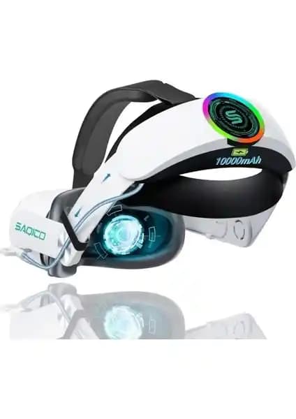 Oculus Quest 2 İçin Gelişmiş Güç Kaynağı ve Konfor Çözümü Saqico RGB Batarya Kafası