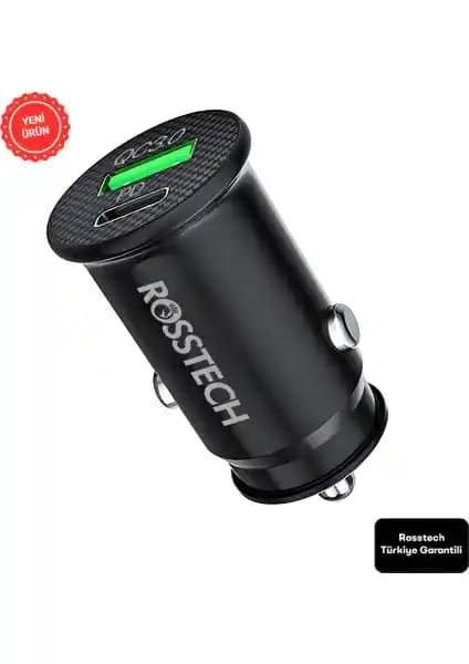 Rosstech 20W PD USB-A Hızlı Şarj Cihazı: Modern ve Güvenli Araç Şarj Çözümü