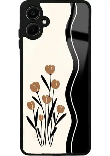 Samsung A06 için Çiçek Motifli Glossy Koruyucu ve Şık Telefon Kılıfı