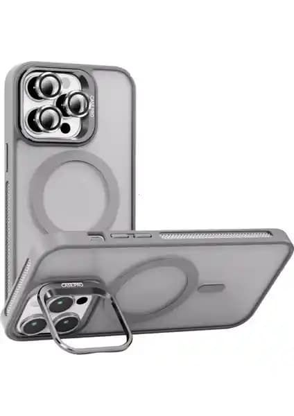 Turkuaz Renkli Magsafe Destekli Sert Silikon iPhone 14 Pro Max Kılıfı