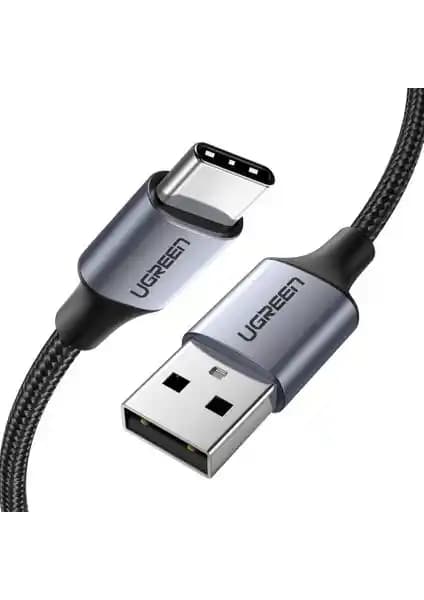 Ugreen USB-C to USB-A 3A QC örgülü hızlı şarj kablosu yüksek performans ve dayanıklılık sunar