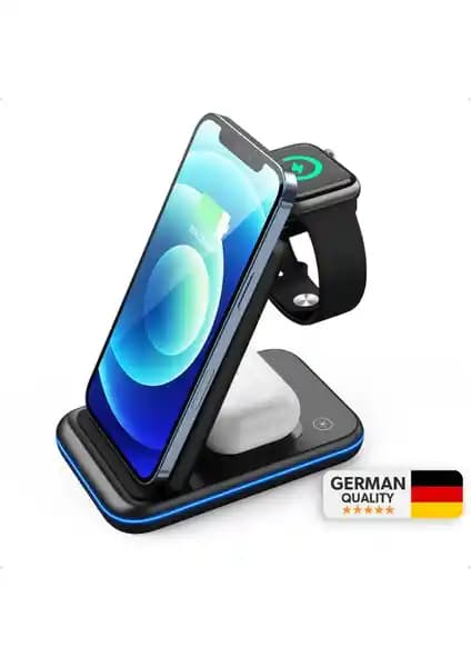 Woyax By Deji Kablosuz Şarj Standı iPhone ve Apple Watch Uyumlu 15W Hızlı Şarj Özellikleri