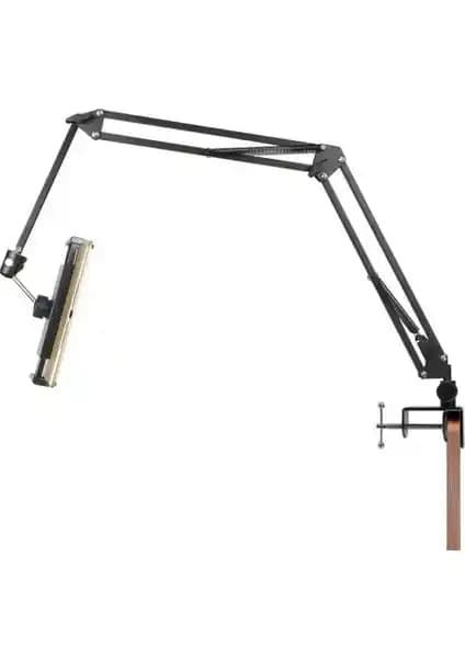 360 Derece Dönüşlü Uzun Kol Tablet ve Telefon Tutucu — 4–11 inç Uyumlu, Masa ve Yatak