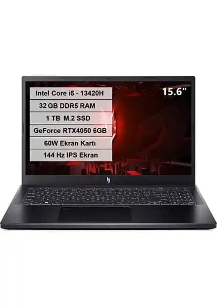 Acer Nitro V 15: RTX 4050 ve 32 GB RAM ile dengeli oyun ve üretkenlik deneyimi