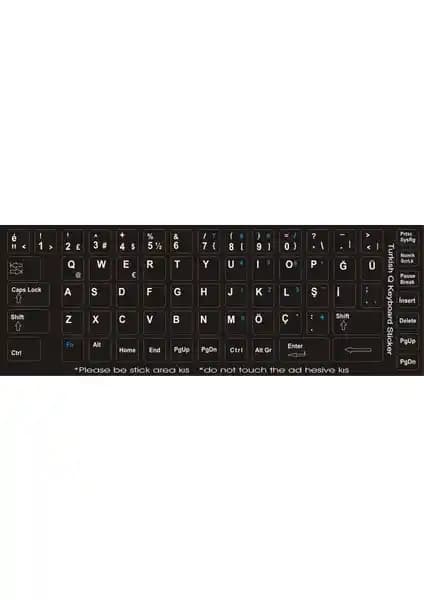 Anka Türkçe Q Siyah Klavye Etiketi: Yüzey Uygunluğu, Silinmez ve 24 Ay Garanti