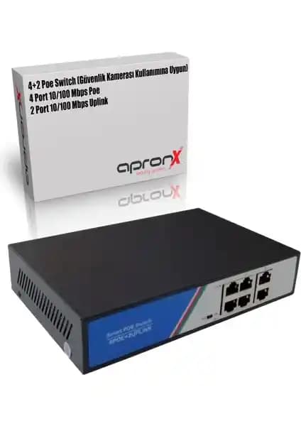 Apronx 4 Port PoE Anahtarı: 78W Bütçeli 1 Gbps, Küçük Ofis İçin Güvenilir Ağ Çözümü