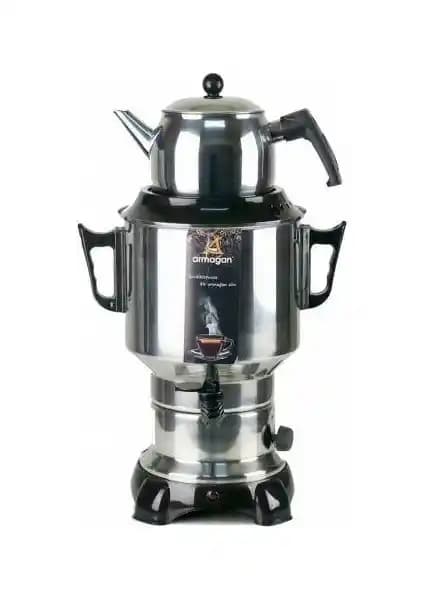 Armağan 6 Litre Demlikli Çay Makinesi ve Semaver ile Korkmaz A341-04 Çaykolik Siyah