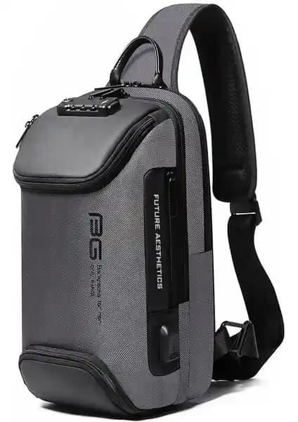 Bange BG-7082 Kilitli ve USB Şarj Portlu Omuz Çantası Oxford Kumaş, 21x12x35 cm