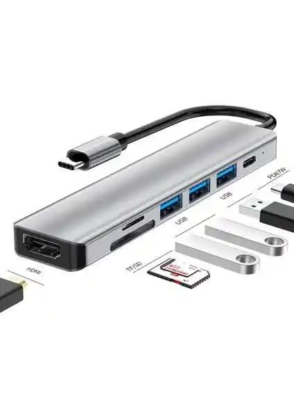 Daytona HC-13: 6-in-1 Type-C Hub ile USB 3.0 Performansı, 4K HDMI ve SD/TF Kart Desteği