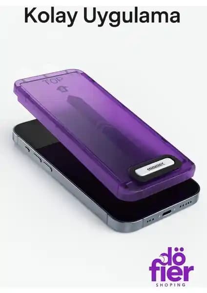 Döfier iPhone 16 Uyumlu Kırılmaz Cam Ekran Koruyucu ve Kolay Montaj Aparatı