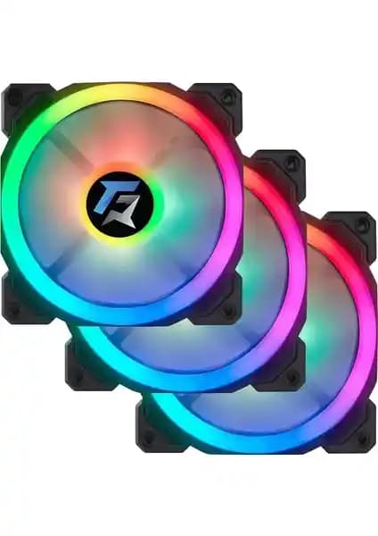 GameForce 7r Pro Rainbow LEDli Sessiz 120mm Kasa Fanları (3'lü Set) – Yüksek Hava Akışı