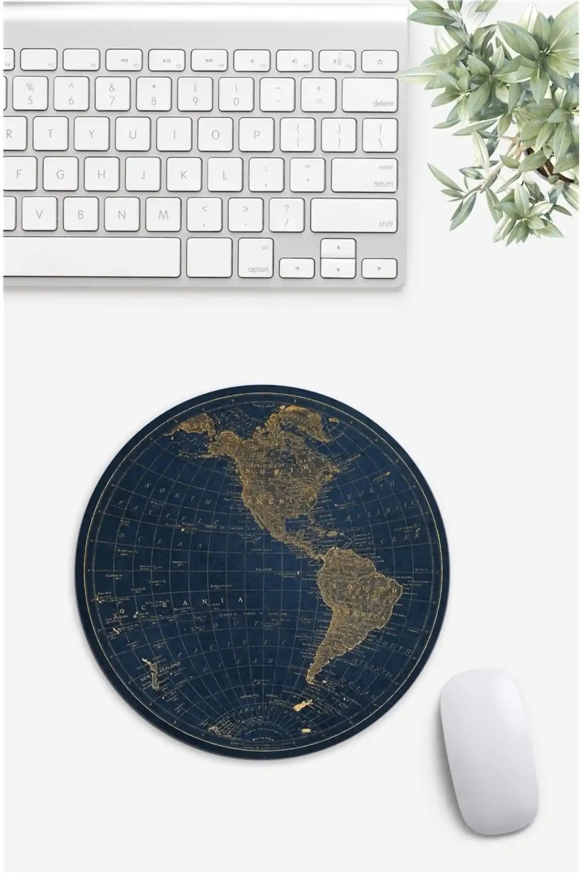 Gizeo Concept Dünya Haritası Desenli Fare Altlığı: Ergonomik, Çok Renkli Masa Aksesuarı