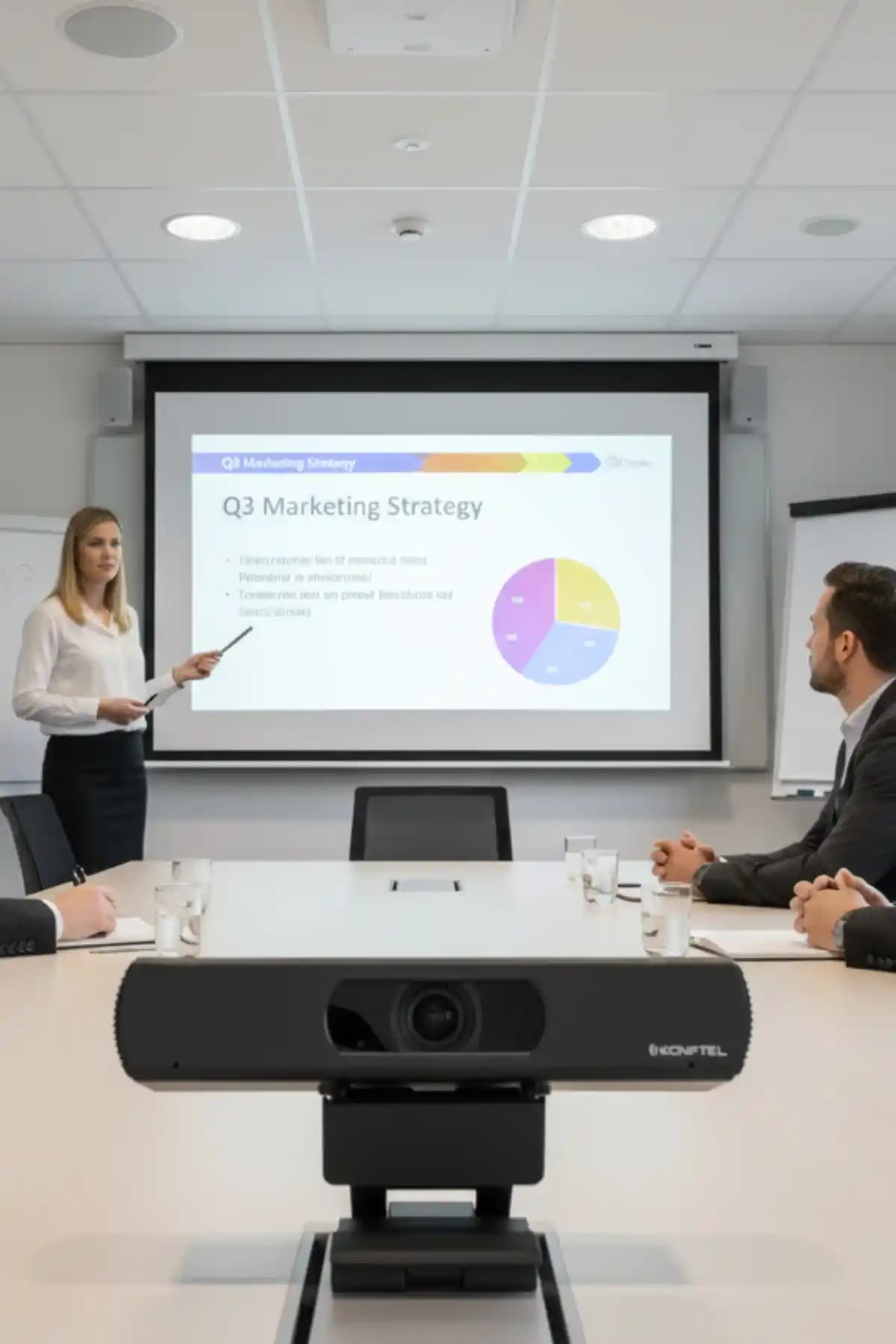 Konftel CAM20 EPTZ 4K USB Webcam: Otomatik Çerçeveleme ve Uzaktan Kumanda Desteği