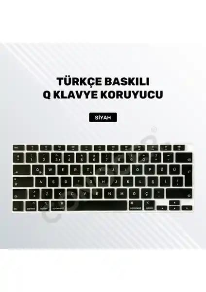 MacBook Air 2020 13 inç için Şeffaf Türkçe Q Klavye Silikon Koruyucu, A2179/A2337 Uyumlu