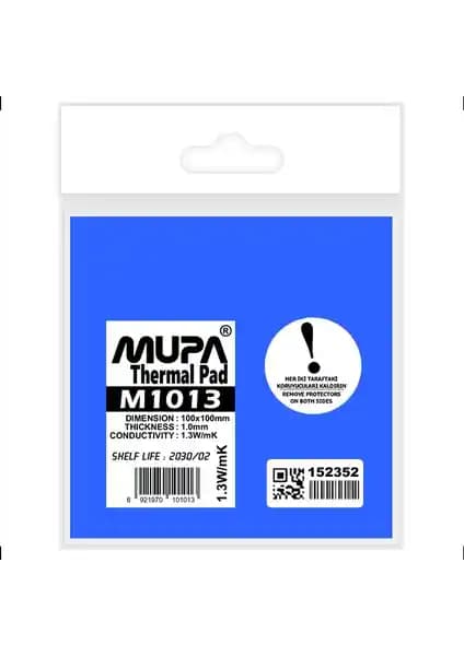 Mupa Termal Ped M1013: 100x100 mm, 1.0 mm kalınlık, 1.3 W/mK iletkenlik için ısı köprüsü