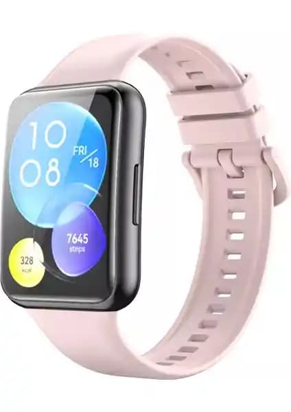 Nezih Case Pudra Silikon Kordon Huawei Watch Fit 2 Uyumlu Konforlu ve Pratik Kullanım