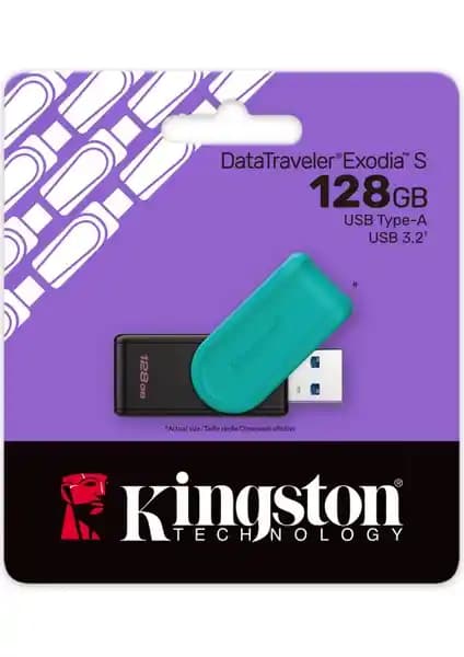 Taşınabilir 128GB Kingston DataTraveler Exodia S: USB 3.2 Gen 1 ile güvenilir aktarım