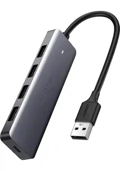 UGREEN 4 Port USB 3.0 Hub 50985: 5 Gbps Hızında Dört Portlu USB Çoklayıcı ve güç girişi
