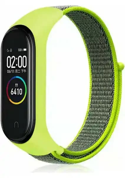 Xiaomi Mi Band 3-6 için Hasır Kumaş Örgü Spor Kayış, 5 Kademe Ayarlı ve Hızlı Takıp Çıkarma