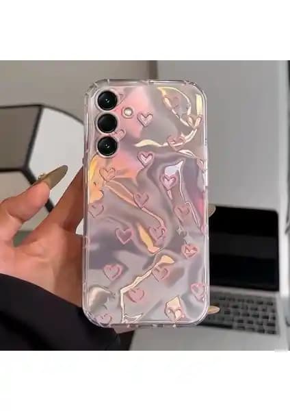 Zebana Galaxy A26 Uyumlu Pembe Kalp Desenli Silikon Kılıf – Yumuşak TPU, Darbe Koruma