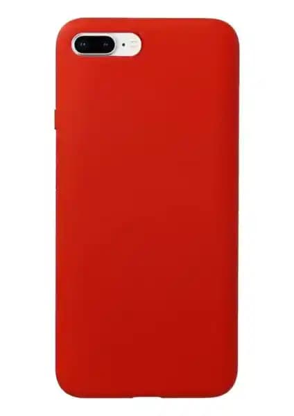 Apple iPhone 7 Plus ve 8 Plus için dayanıklı ve şık kırmızı silikon kılıf