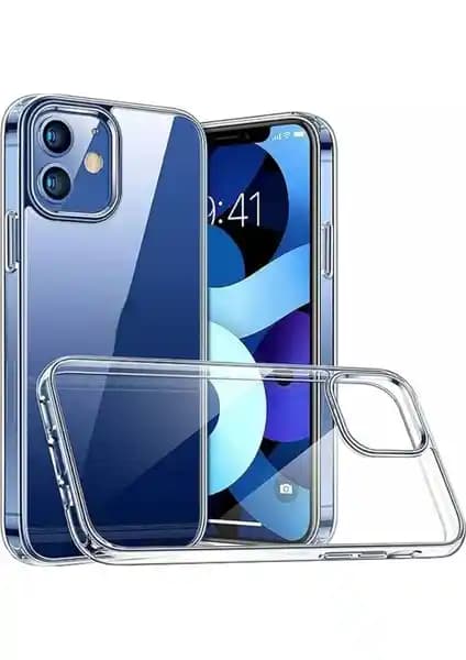 Fibaks Apple iPhone 12 Şeffaf Silikon Kılıfı İnce ve Dayanıklı Koruma Sağlar