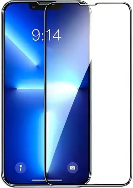 Fibaks Apple iPhone 13 Tam Ekran Koruyucu Kırılmaz Cam 9H Dayanıklı ve Şeffaf Koruma