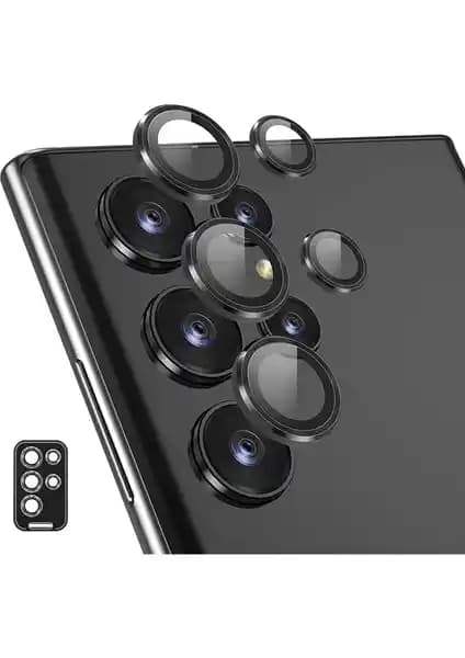 Fibaks Galaxy S24 Ultra Uyumlu 5 Parça Kamera Lens Koruyucu Cam Seti