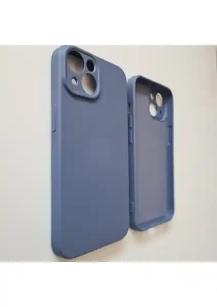 iPhone 13 için Kamera Koruma ve Kadife İç Dokuya Sahip Şık Silikon Kılıf