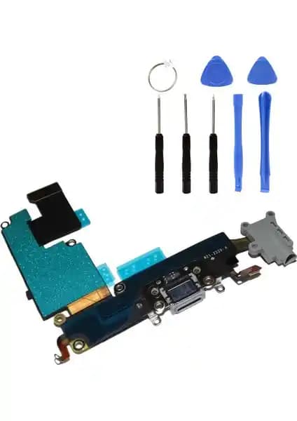 iPhone 6s Uyumlu Siyah Şarj Soketi Bordu Tamir Seti - Dayanıklı ve Kolay Kullanım