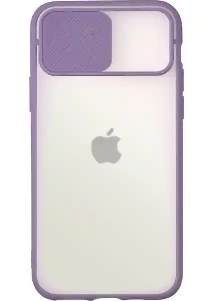 KZY Apple iPhone 11 için Kamera Koruma Sistemli Silikon Kılıf Pastel Mor