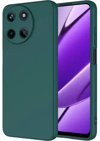 Realme 11 4G için Zore marka koyu yeşil dayanıklı ve şık silikon telefon kılıfı