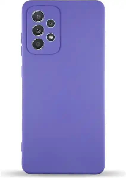 Samsung Galaxy A32 için Kadife İç Kapaklı Silikon Kılıf Mor Renkli Koruma ve Estetik Sağlar
