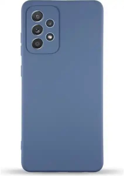 Samsung Galaxy A52 için Kadife İçli Silikon Kılıf Petrol Mavisi Güçlü Koruma