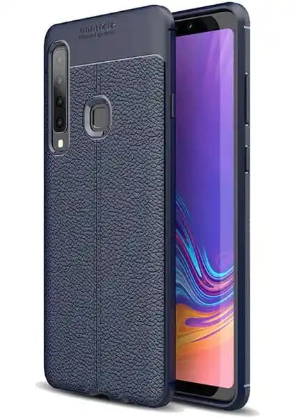 Samsung Galaxy A9 2018 için Deri Görünümlü Silikon Kılıf Şık ve Koruyucu Tasarım