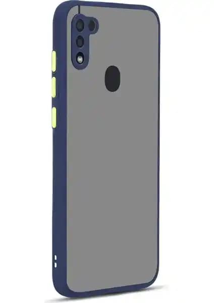 Samsung Galaxy M11 için Renkli Kenarlı ve Kamera Korumalı Buzlu Hux Kılıf