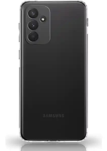 Samsung Galaxy M23 için şeffaf silikon kılıf, kamera koruma ve dayanıklılık sağlayan tasarım