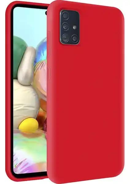 Samsung Galaxy M31S İçin Kadife Soft Silikon Kılıf Kırmızı Renkle Şık ve Koruyucu Tasarım