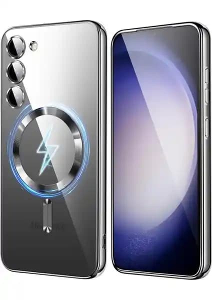 Samsung Galaxy S24 Plus için dayanıklı ve şık şeffaf silikon kılıf Magsafe uyumlu