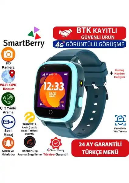 SmartBerry Z40 Gelişmiş Çocuk Akıllı Saati ile Güvenli ve Eğlenceli Teknoloji Deneyimi