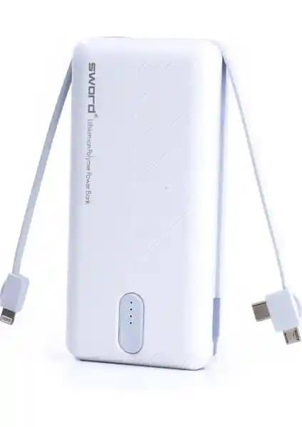Sword 20000 mAh Kendinden Kablolu Powerbank ile Günlük ve Seyahatlerde Güç Kaynağınız