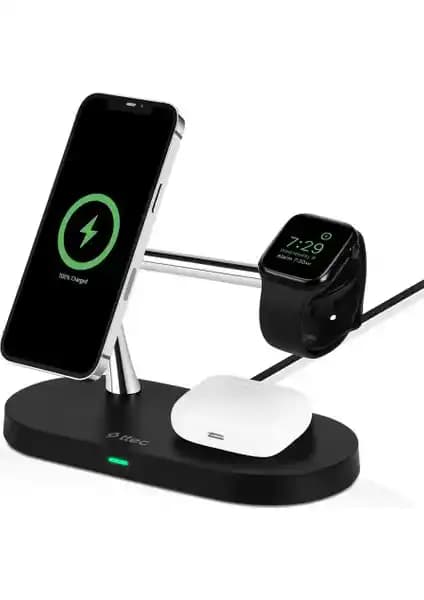 Ttec Aircharger Quattro M Çok Fonksiyonlu Kablosuz Şarj Standı - Apple Cihazları için Pratik Çözüm