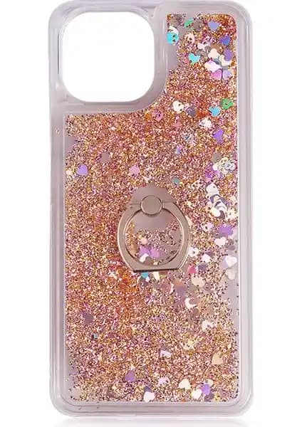 Xiaomi Mi 11 Lite İçin Şık ve Dayanıklı Sıvılı Simli Yüzüklü Kılıf