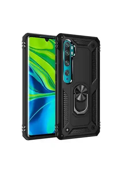 Xiaomi Mi Note 10 için dayanıklı ve şık Vega Tank Sert Yüzüklü Standlı Kılıf