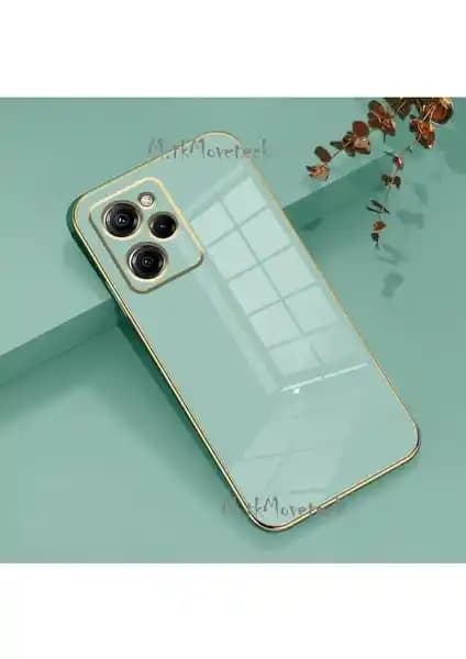 Xiaomi Poco X5 Pro 5G Uyumlu Silikon Kılıf ve Gold Kenarlı Koruma Aksesuarları