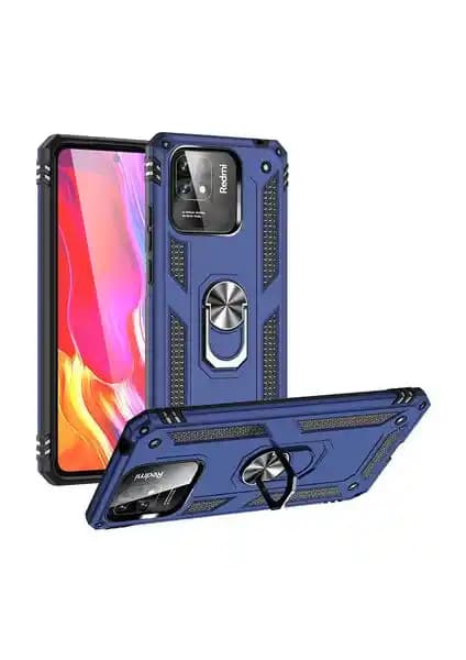 Xiaomi Redmi 12C için dayanıklı ve şık çift katmanlı yüzüklü telefon kılıfı
